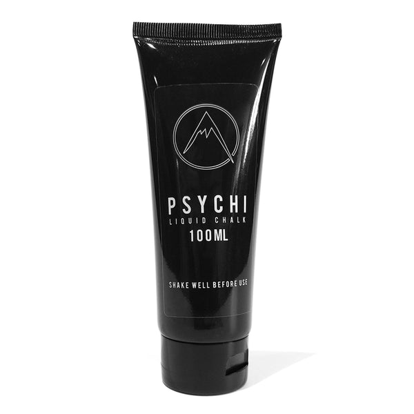 Black bottle containing 100ml liquid climbing chalk