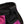 A magenta and black bouldering chalk bucket with drawstring closure and climbing accessory pockets