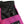A magenta and black bouldering chalk bucket with drawstring closure and climbing accessory pockets