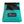 A turquoise and black bouldering chalk bucket with drawstring closure and climbing accessory pockets