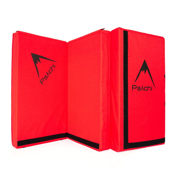 Red Triple Fold Rock Climbing and Bouldering Crash Pad Psychi