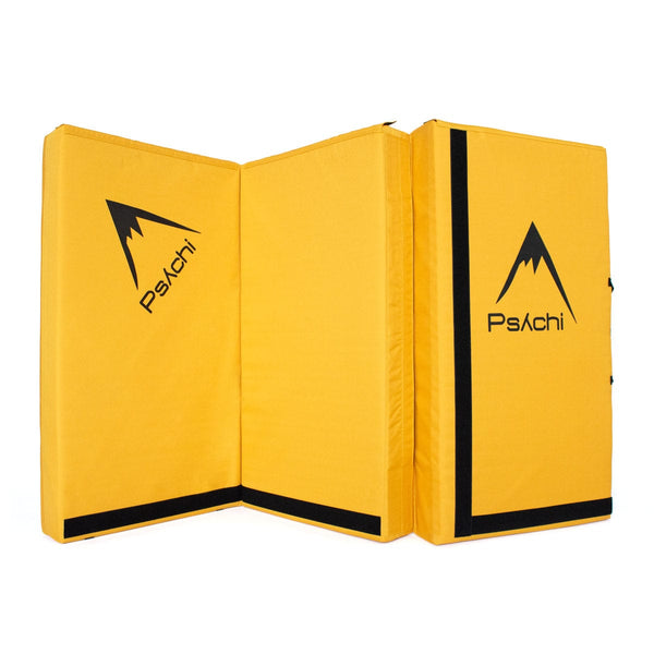 Yellow Triple Fold Rock Climbing and Bouldering Crash Pad Psychi