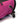A Drawstring closure toggle on a magenta climbing chalk bag 