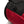 An elastic  climbing brush holder on a red climbing chalk bag 