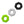 Three climbing resistance grip training rings for climber and bouldering strength training.