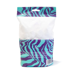 A resealable bags of climbing chalk, made sustainably from seawater and packaged in the Uk