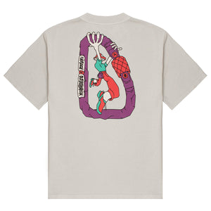 Hikerdelic and psychi climbing t-shirt with purple carabiner artwork