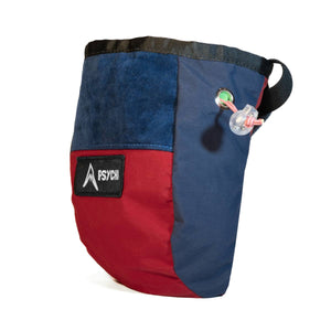 RagBag Chalk Bag - Red, Navy Suede