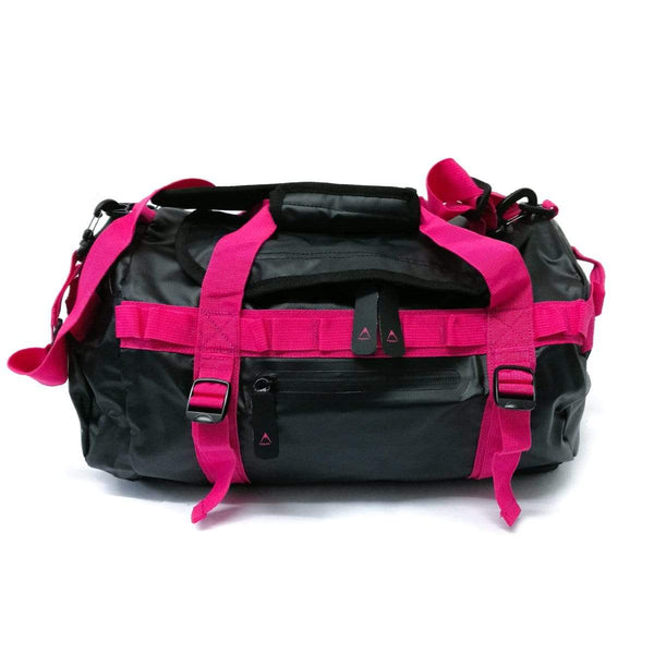 Zip pocket Black and pink rock climbing duffle bag for climbing rock and bouldering