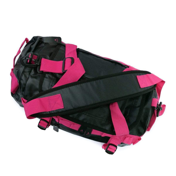 Black and pink rock climbing duffle bag for climbing rock and bouldering
