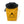 Yellow chalk bag with black mountain logo, a black waist strap and a black drawstring closure.