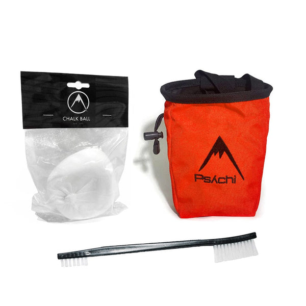 kids climbing chalk bag with chalk ball and climbing brush